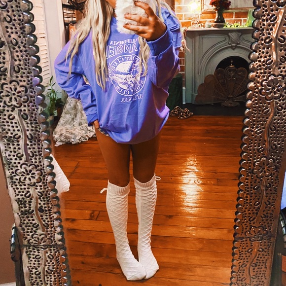 Lavender Lilac Purple Los Angeles California Oversized Pullover Tee ✨ - Picture 2 of 7